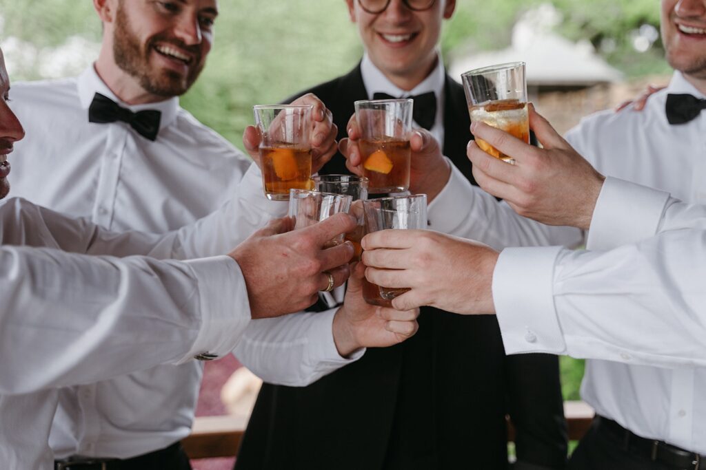 Wedding champagne celebration at Maleny Country Estate, Sunshine Coast Hinterland