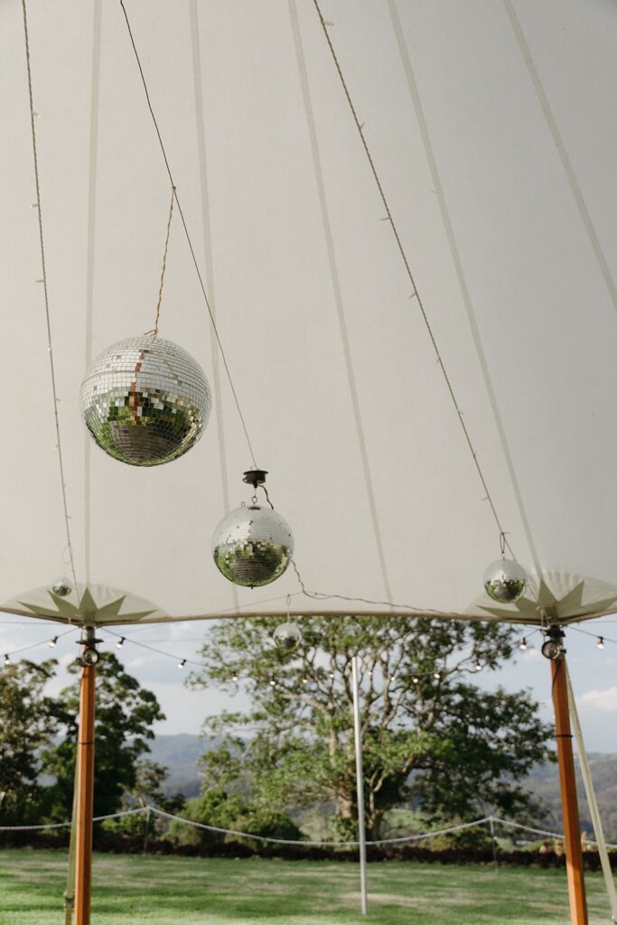 Wedding reception decorations at Maleny Country Estate, Sunshine Coast Hinterland
